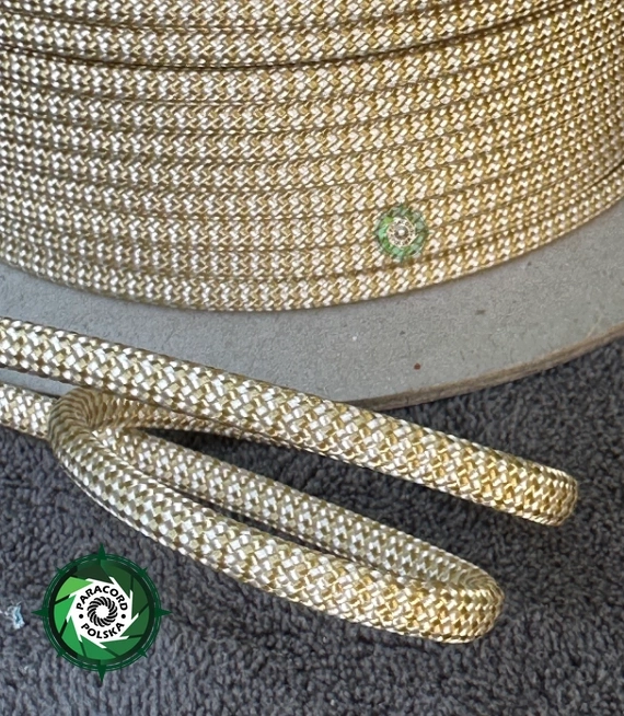 Paracord 550 Typ III, kolor: Bazooka White & Gold - linka spadochronowa z siedmioma rdzeniami