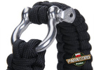 Bransoleta survivalowa z Paracordu typ "Cobra", z wplecioną metalową szeklą, kolor "Black"