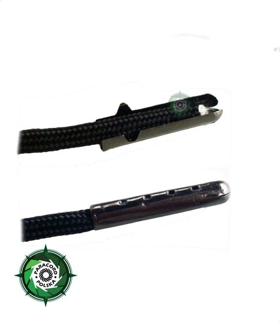 Metalowe koncówki do sznurowadeł z Paracordu kolor:"Gun Black"