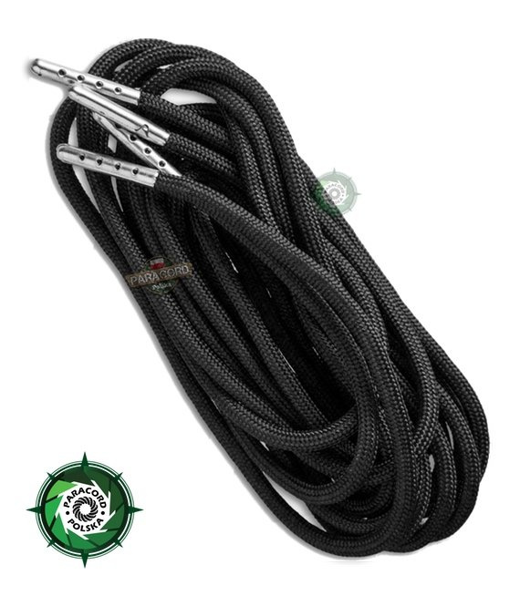 Metalowe koncówki do sznurowadeł z Paracordu kolor:"Gun Black"