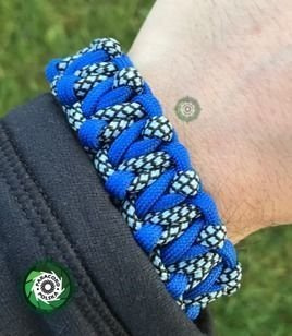 Bransoleta z Paracordu typ "Tesla", kolor: "Sky Blue - Crystal Blue Snake"