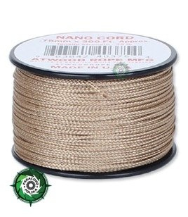 Szpulka linki Nano Cord o długości 91,45 metra, kolor: Light grey - mocna poliestrowa linka o średnicy 0,75 mm.