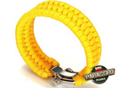 Bransoleta survivalowa z Paracordu typ "Extreme", z wplecioną metalową regulowaną szeklą, kolor "Yellow"