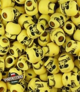 Czaszka akrylowa, kolor: Dark Yellow, przeznaczona do wyrobów z Paracordu