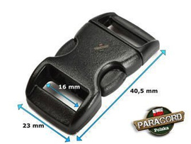 Solidna Oryginalna Plastikowa Klamra typu Fastex 5/8" 16 mm - Czarna