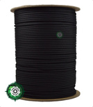 Szpula o długości 300 metrów linki '"Fish & Fire" Paracord 550 Typ III Black z żyłką wędkarską o wytrzymałości do 3,6 kg, włóczką ogniową oraz siedmioma rdzeniami linek