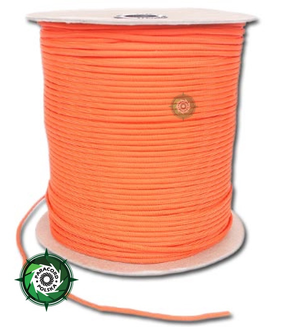 Orange "Fish & Fire" Paracord 550 Typ III z żyłką wędkarską o wytrzymałości do 3,6 kg, włóczką ogniową oraz siedmioma rdzeniami linek
