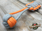 Brelok survivalowy Monkey's Fist "Pięść Małpy", kolor GERBER "Gun metal - Orange yellow"