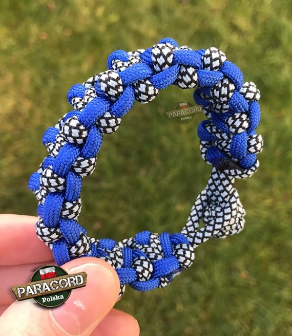 Bransoleta z Paracordu typ "Tesla", kolor: "Sky Blue - Crystal Blue Snake"