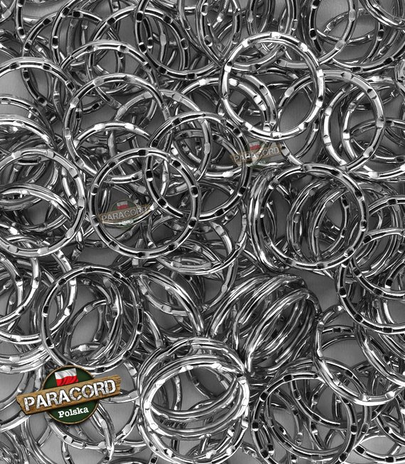Kółko stalowe karbowane 20 mm przeznaczone do wyrobu breloków z Paracordu