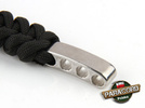Bransoleta z Paracordu typ "Shark Jaw - Black" z wplecioną metalową regulowną klamrą