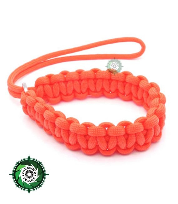 Pasek z oryginalnego Paracordu typ III 550 o siedmiu rdzeniach do aparatu, kamery, lornetki, dalomierza, typ splotu "Cobra", kolor "Orange yellow"