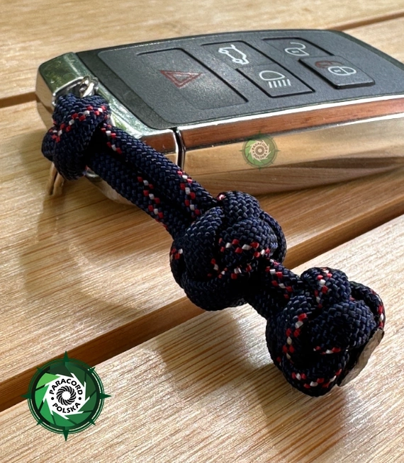 Paracord Zipper-Pull o splocie "Double Diamond" długość 60-65 mm. Idealny brelok do kluczy