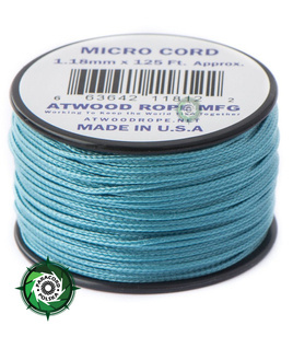 Szpulka linki Micro Cord o długości 38,1 metra, kolor: Carolina Blue - mocna poliestrowa linka o średnicy 1,18 mm.