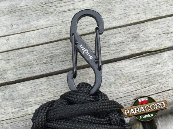 Brelok 5 metrów – survivalowy, taktyczny produkt o splocie 'Royal Cobra' z metalową szeklą Nite Ize S-BINER