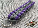 Brelok survivalowy z Paracordu 550 o splocie "Royal Box Knot", kolor: "Gun metal - Purple"