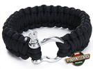 Bransoleta survivalowa z Paracordu typ "Cobra", z wplecioną metalową szeklą, kolor "Black"