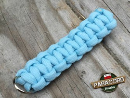 Brelok survivalowy z Paracordu 550 o splocie "Cobra", kolor "Crystal blue"