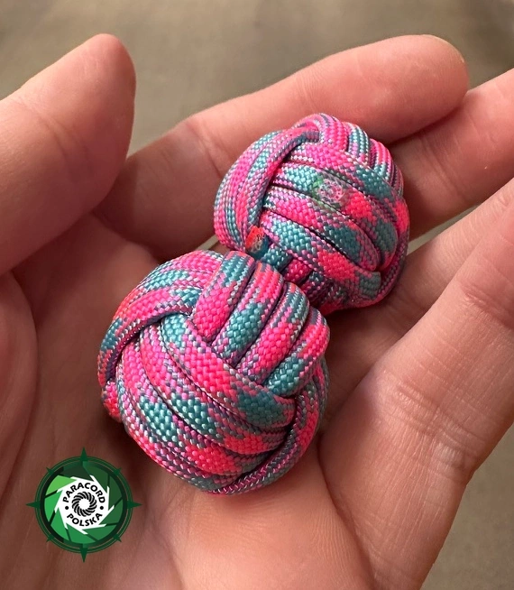 Ciężkie kule Baoding z paracordu | Rehabilitacja dłoni. Ręcznie wykonane kule medytacyjne | Narzędzie do relaksu i redukcji stresu