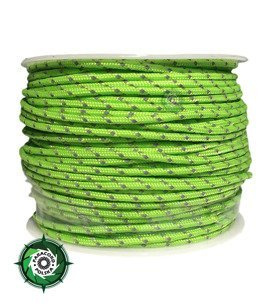 Szpulka linki Paracord P3 Cord. 50 metrów. Kolor: Fluor green reflective - mocna poliestrowa linka o średnicy 2,5 mm.