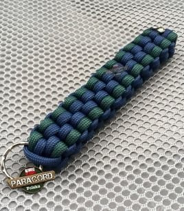 Brelok survivalowy z Paracordu 550 o splocie "Royal Box Knot", kolor: "Blue green - Dark blue"