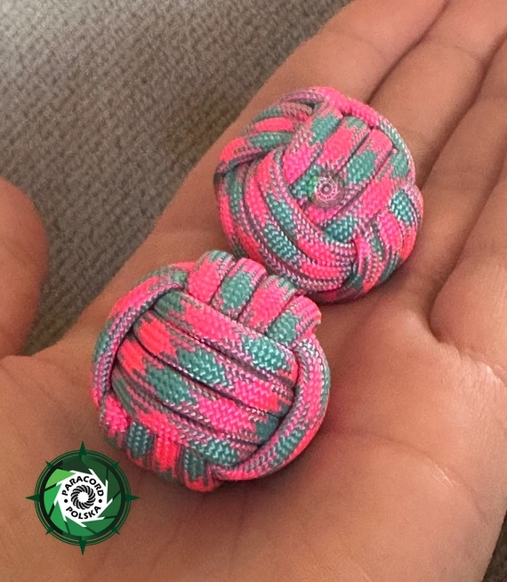 Ciężkie kule Baoding z paracordu | Rehabilitacja dłoni. Ręcznie wykonane kule medytacyjne | Narzędzie do relaksu i redukcji stresu