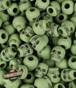 Czaszka akrylowa, kolor: Army Green, przeznaczona do wyrobów z Paracordu