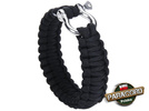 Bransoleta survivalowa z Paracordu typ "Cobra", z wplecioną metalową szeklą, kolor "Black"