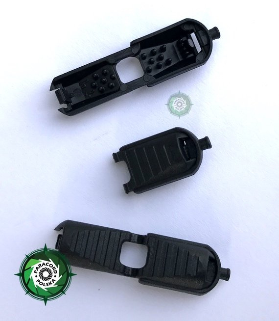 Klamerka plastikowa Zipp Micro, mini kształt, 15 mm x 8 mm x 8 mm.