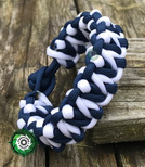 Bransoleta z Paracordu typ "Tesla", kolor: "White - Dark Blue"