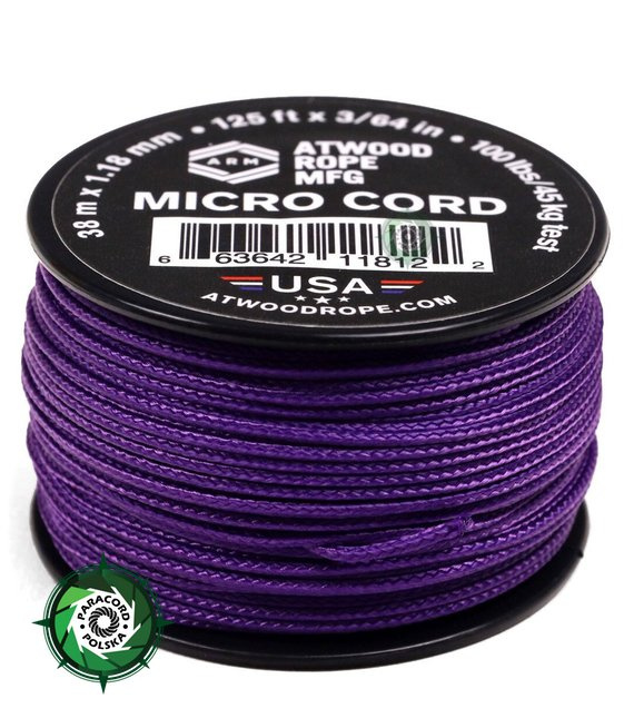 Micro Cord, kolor: Purple - mocna poliestrowa linka o średnicy 1,18 mm.