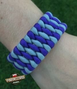 Bransoleta survivalowa z Paracordu typ "Extreme", z wplecioną metalową regulowaną szeklą, kolor: "Purple - Neutral grey"