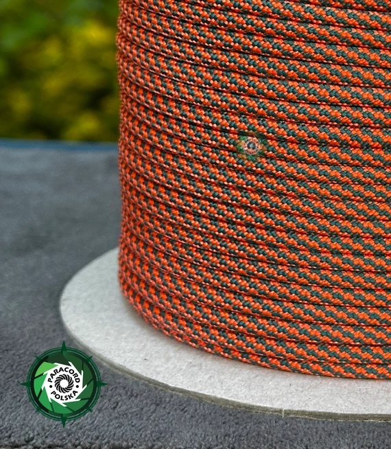Paracord 550 Typ III, kolor: Snake Neon Orange Gun Metal - linka spadochronowa z siedmioma rdzeniami