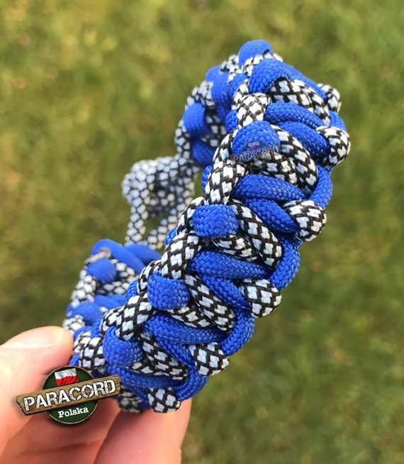 Bransoleta z Paracordu typ "Tesla", kolor: "Sky Blue - Crystal Blue Snake"