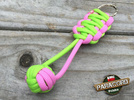 Brelok survivalowy Monkey's Fist "Pięść Małpy", kolor "Fluor green - Pink"