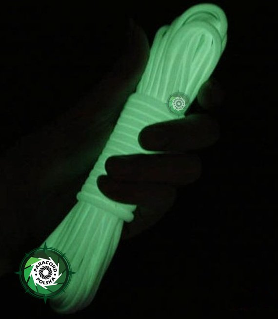 Paracord 550 Fosforescencyjny, kolor: Light Green - linka spadochronowa z siedmioma rdzeniami