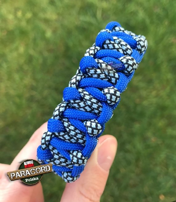 Bransoleta z Paracordu typ "Tesla", kolor: "Sky Blue - Crystal Blue Snake"