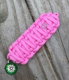 Brelok survivalowy z Paracordu 550 o splocie "King Cobra", kolor "Pink"