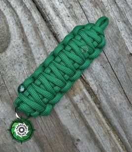 Brelok survivalowy z Paracordu 550 o splocie "King Cobra", kolor "Green"