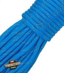 Paracord 550, kolor: Sky Blue Reflective - linka spadochronowa z siedmioma rdzeniami