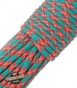 Paracord 550, kolor: Acid Orange Camo X - linka spadochronowa z siedmioma rdzeniami