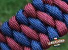 Bransoleta survivalowa z Paracordu typ "Extreme", z wplecioną metalową regulowaną szeklą, kolor: "Dark red - Dark blue"