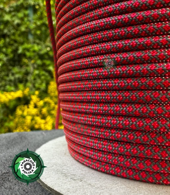 Paracord 550 Typ III, kolor: Grey Flamingo Pink Diamond - linka spadochronowa z siedmioma rdzeniami