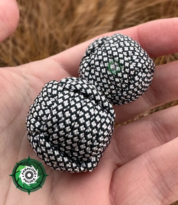 Ciężkie kule Baoding z paracordu | Rehabilitacja dłoni. Ręcznie wykonane kule medytacyjne | Narzędzie do relaksu i redukcji stresu