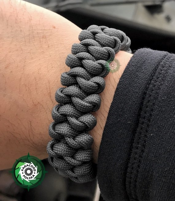 Bransoleta z Paracordu typ "Emparior", kolor: "Gun Metal"