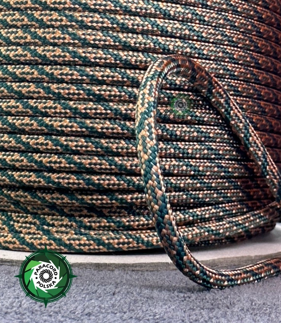 Paracord 550 Typ III, kolor: Army Green Coyote Snake - linka spadochronowa z siedmioma rdzeniami