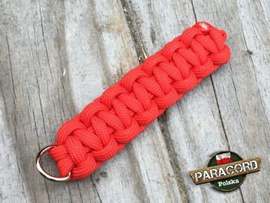 Brelok survivalowy z Paracordu 550 o splocie "Cobra", kolor "Red"