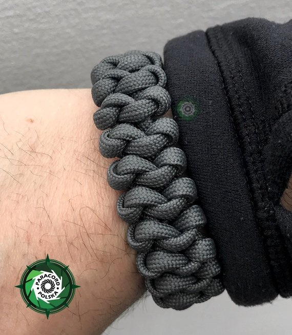 Bransoleta z Paracordu typ "Emparior", kolor: "Gun Metal"