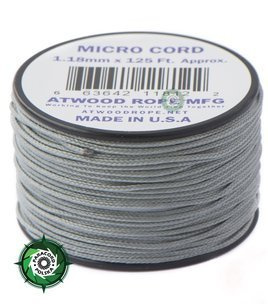 Szpulka linki Micro Cord o długości 38,1 metra, kolor: Grey - mocna poliestrowa linka o średnicy 1,18 mm.