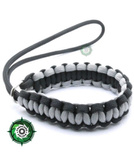 Pasek z oryginalnego Paracordu typ III 550 o siedmiu rdzeniach do aparatu, kamery, lornetki, dalomierza, typ splotu "Cobra", kolor "Black - Neutral grey"